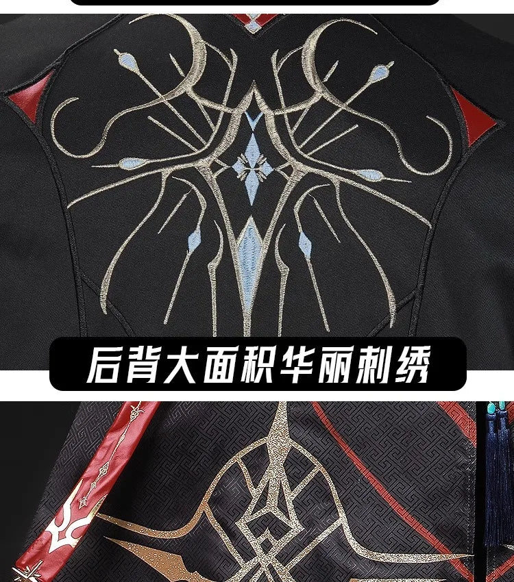 iCoser Love and Deepspace Xavier Cosplay Costume Black Hunter Uniform Shimmering Moonlight Halloween Party Women Men Carnival