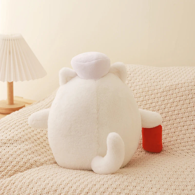 15/25cm Anime Dan Da Dan Plush Toy Cute Cartoon Figure Dandadan White Cat  Stuffed Soft Doll Lucky Cat Plushies Xmas Birthday
