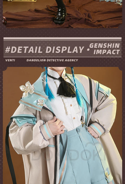 IN STOCK Venti Doujin Cosplay Game Genshin Impact DokiDoki-SR Venti Cute Cosplay Costume Detective Venti Genshin Impact Costume