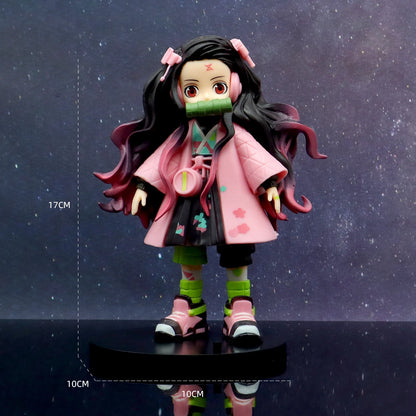 Anime Demon Slayer Tanjirou Nezuko Hashibira Inosuke Kyoujurou Action Figure PVC Model Statue doll Toy Desk Decor Collectio Gift