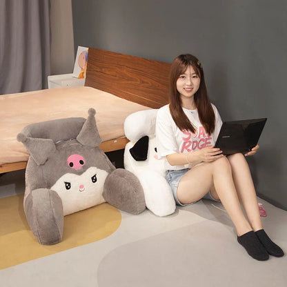 Sanrio Comfortable Back Cushion With Headrest Cinnamoroll My Melody Kuromi Cushion Lumbar Support Chair Sofa Bed Washable Gifts