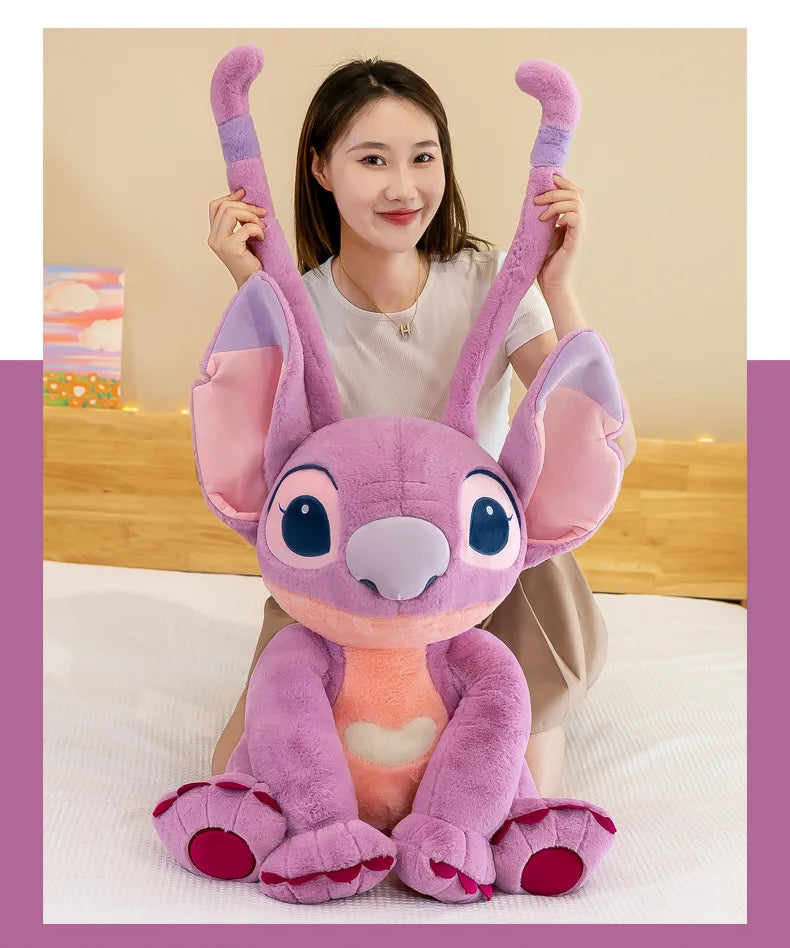 30/45/60/80CM Big Size Disney Stitch Cartoon Anime Plush Stuffed Doll Room Decoration Peluche Pillow  Plushies Ornaments Gifts