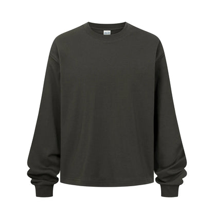 ZODF Trendy Autumn Full Sleeve 245gsm T-Shirts For Men Unisex Loose Solid Quick Dry Antibacterial T Shirt Brand Tees HY1162