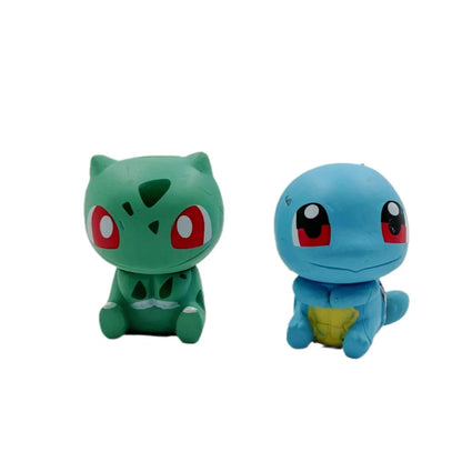 1Set/6pcs Gashapon Toys Pikachu Espeon Charmander Eevee Snorlax Jolteon Flareon Cute Figure Clip Action Figure Toys 3cm