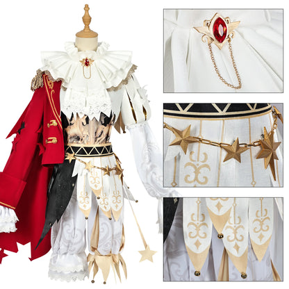 iCoser Identity V Hullabaloo Brightest Star Cosplay Costume Wig Mike Morton Uniform Hat Ring Halloween Party Women Men Carnival