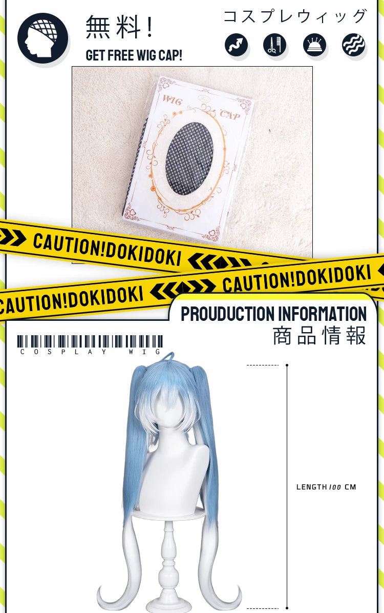 IN STOCK MIKUU Rabbit Hole Wig Cosplay DokiDoki Women Cute 100cm Hair Symphony 2025 Magical Miral Nightcord at 25 Free Wig Cap