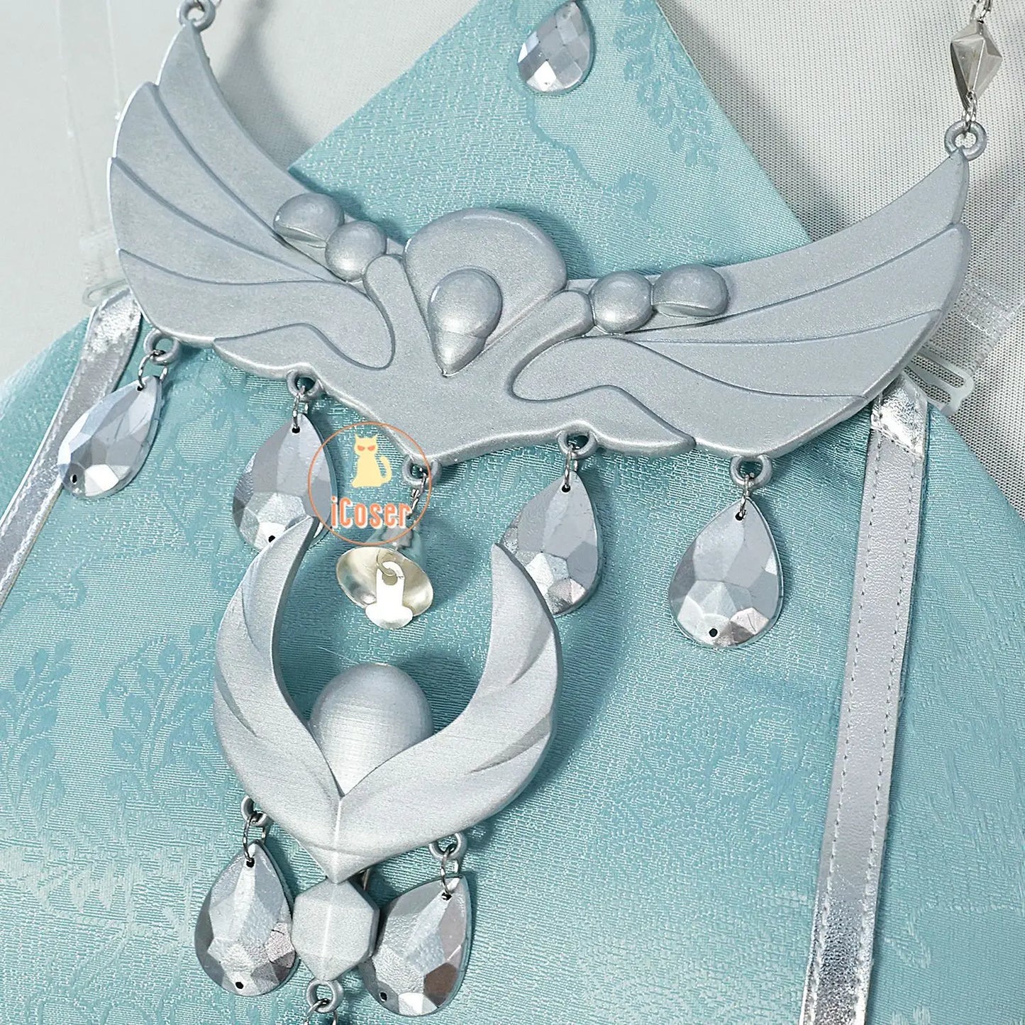 Lan Yan Cosplay Costume Wig Dress Genshin Impact Headwear Liyue Spring Woven From Jade Halloween Party for Women Girls Accessory