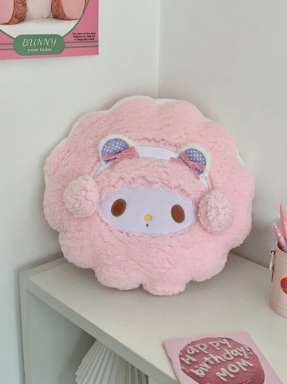 Sanrio Thickened Back Cushion Pink My Melody Throw Pillow Sofa Bed Home Decor Sweet Seat Cushion Floor Gifts Girl