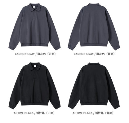 ZODF Casual 2025 Autumn 445gsm Sweatshirt For Man Unisex Turn Down Collar Solid Fleece Pullovers Winter Coats HY1111