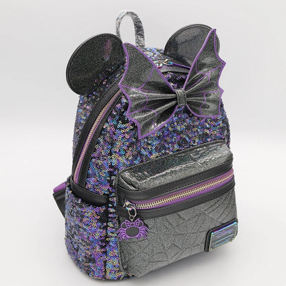 Disney Minnie Backpack Large Capacity Lightweight Student Schoolbag Cartoon Creative Versatile Backpack Travel Bag Birthday Gift