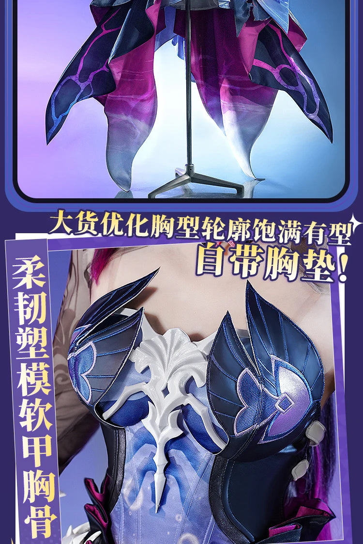 Honkai Star Rail Hysilens Cosplay Costume Wig Dress Headwear Uniform Outfit Halloween Party for Women Girls Carnival Prop iCoser