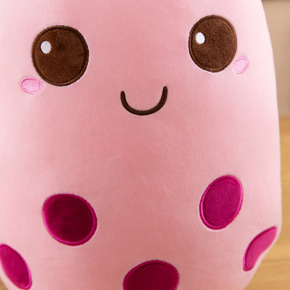 Bubble Tea Boba Plushie Kawaii Room Decor Plush Toy Stuffed Ice Cream Food Milk Tea Soft Hug Cushion Birthday Gift for Kids