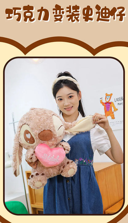 45/60/70cm Big Size Curly Stitch Disney Anime Plush Stuffed Doll Kawaii Coffee Plushies Pillow Ornaments Children's Holiday Gift