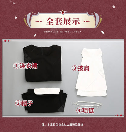 Anime My Dress-Up Darling Marin Kitagawa Cosplay Costume Nun Dress Uniform Hat Necklace Season 2 Halloween Party for Women Girls