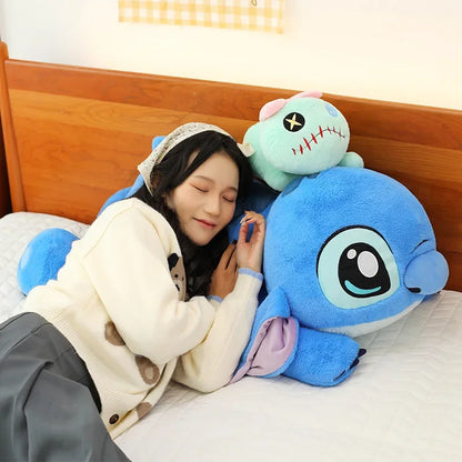 40-100cm Disney Lilo and Stitch Plush Stuffed Toys Cartoon Anime Plushie Lying Stich Doll Soft Pillow Xmas Birthday Gift for Kid