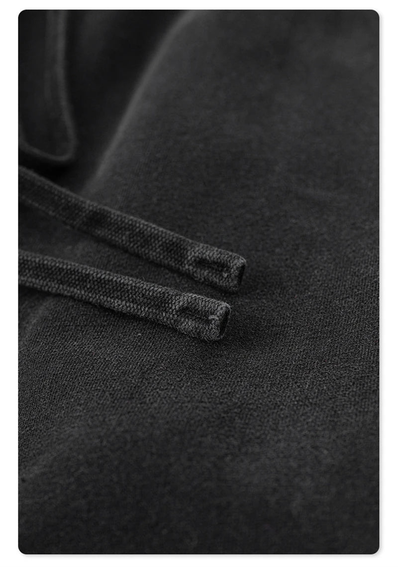 ZODF Fashion 2024 Winter Patches Fleece Straight Pants Retro Unisex Loose Washed 305gsm Warm Soft Trousers Brand Bottoms HY0872