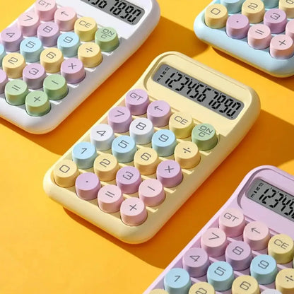 Keyboard Calculator Office 10-digit Mechanical Buttons Calculator Cute Candy Color School Supplies Students/Finance Stationery