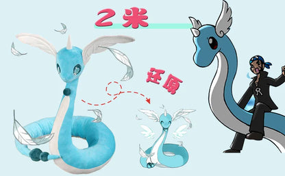 170/200cm Big Size Pokemon Milotic Dragon Air Anime Plush Stuffed Doll Room Decoration Peluche Pillow Ornaments Children's Gifts