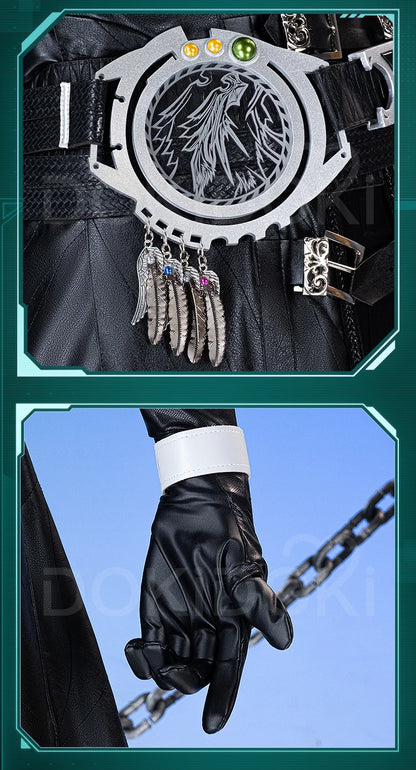 Sephiroth Cosplay Costume Game FF DokiDoki-R【XS-3XL】Men Black Suits Sephiroth Costume Adult Cosplay Plus Size