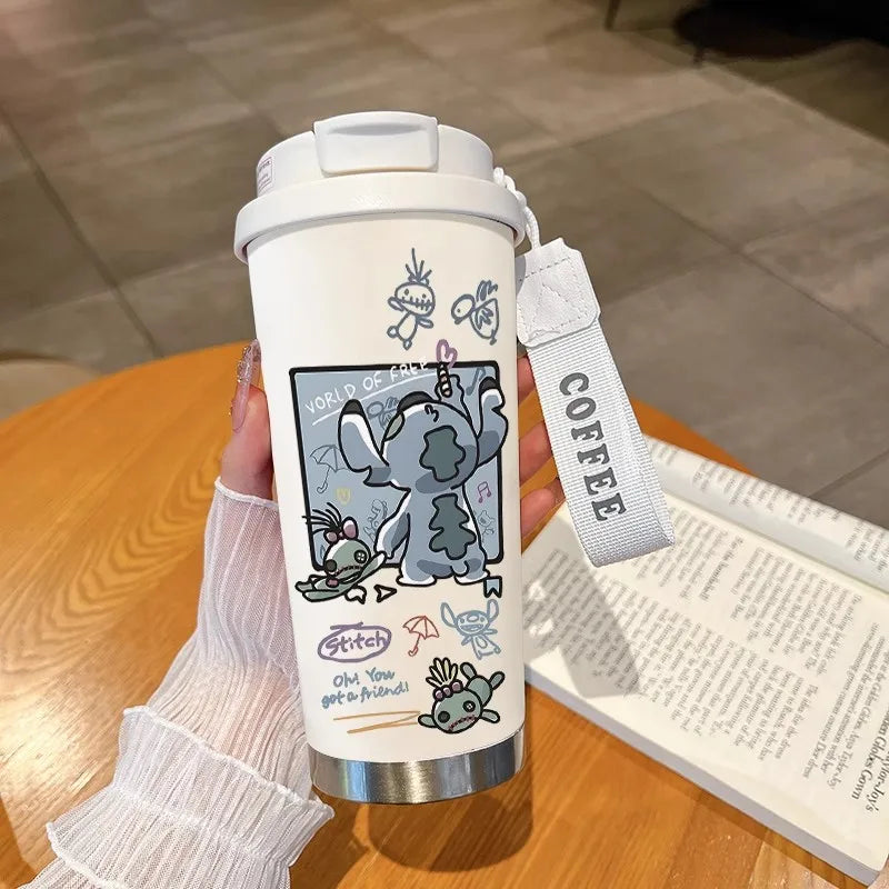 Disney Cup Anime Lilo & Stitch Water Bottle Water Cup Student Kid Anime Stitch Insulated Cup Stainless Steel Drinking Cups Gifts