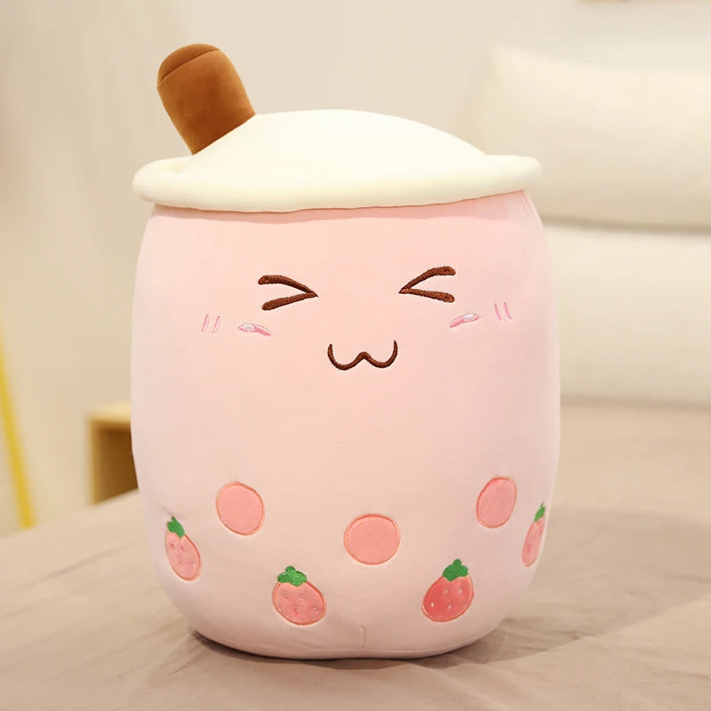 24/50cm Kawaii Family Milk Bubble Tea Cup Plush Toy Cute Animal Peluche Fruits Flavor Drink Shaped Hug Pillow Kids Home Decor