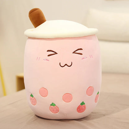 24/50cm Kawaii Family Milk Bubble Tea Cup Plush Toy Cute Animal Peluche Fruits Flavor Drink Shaped Hug Pillow Kids Home Decor