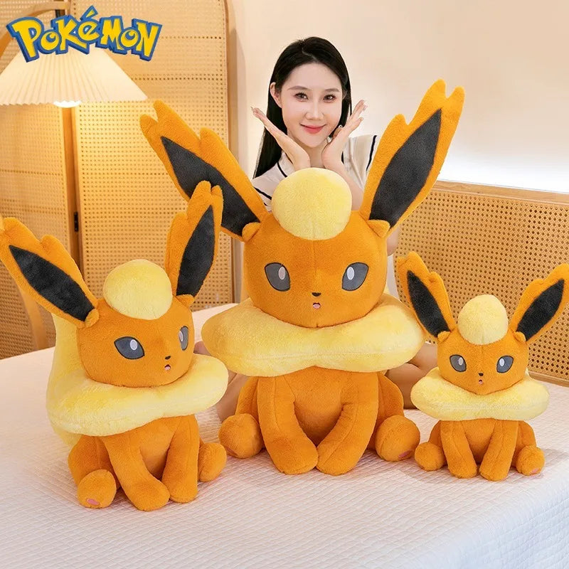 45/60/80CM Pokemon Flareon Plushies Cartoon Anime Stuffed Kawaii Ornament Comfortable Soft Doll Children's Toys Peluche Gift