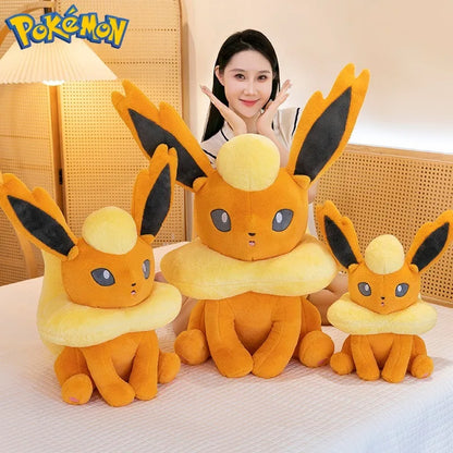 45/60/80CM Pokemon Flareon Plushies Cartoon Anime Stuffed Kawaii Ornament Comfortable Soft Doll Children's Toys Peluche Gift