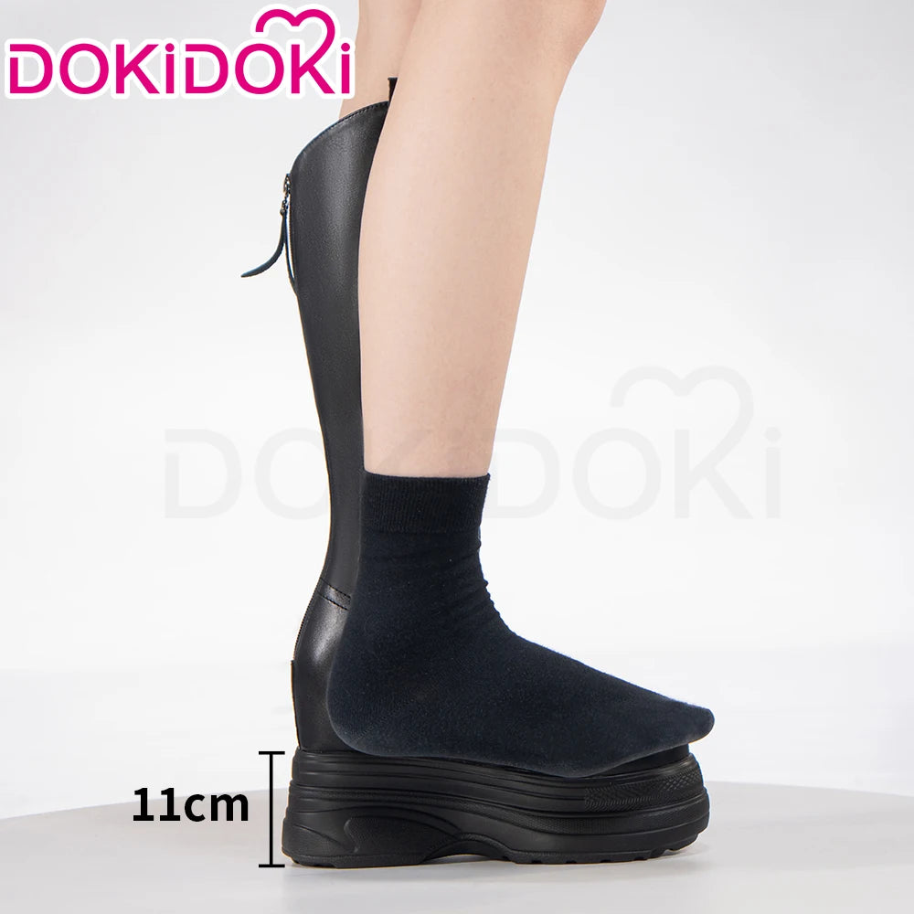 IN STOCK Women Cosplay Props 18cm Heightening Shoes DokiDoki Women Daily 12cm 11cm 18cm 22cm Black White Boots Shoes Halloween