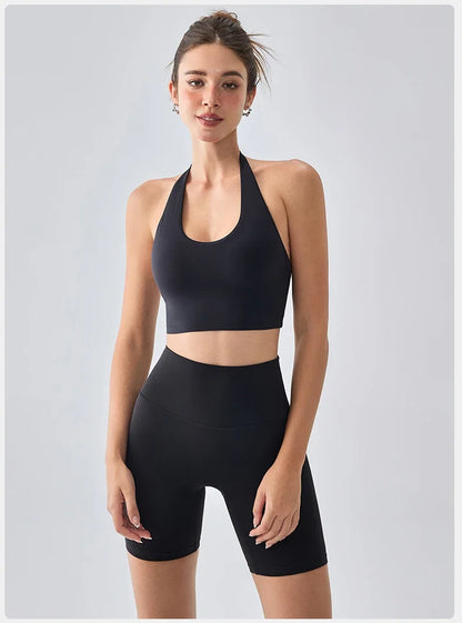 Sexy Sports Bra for Women Halter Yoga Tank Top Seamless Shockproof Push Up Fitness Gym Workout Fast Dry Underwear