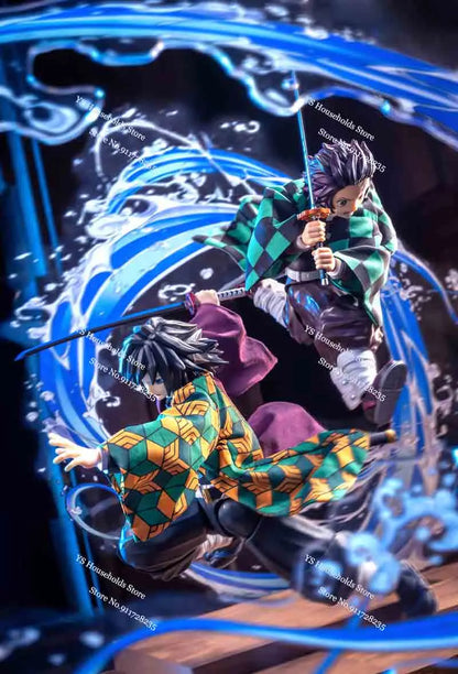 1/12 Kamado Tanjirou Flame Plaid Windbreaker Tomioka Giyuu Spout Matching Color Toy Accessory For Shf Anime Demon Slayer Soldier