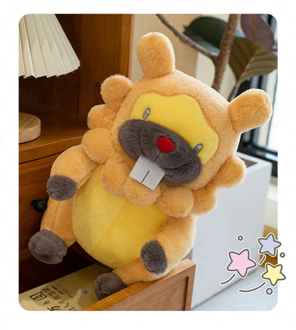 35/80cm Large Bidoof  Pokemon Plush Toys Anime Doll Cute Pillow Cartoon Giant Pokémon Plushie Stuffed Gift for Kids Christmas