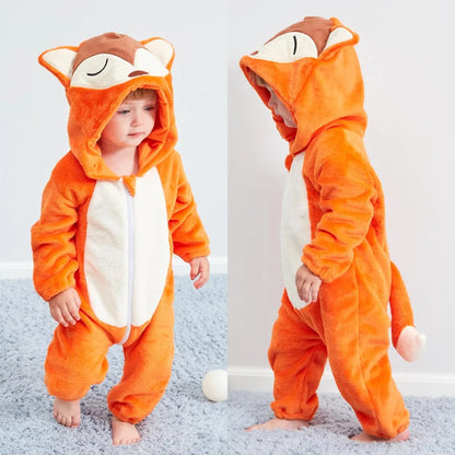 Kids Kigurumi Bebe Ropas Baby Boy Rompers for Winter Newborn 0 to 3 6 9 12 18 24 Months Unicorn Onesie with Zipper Cute Jumpsuit