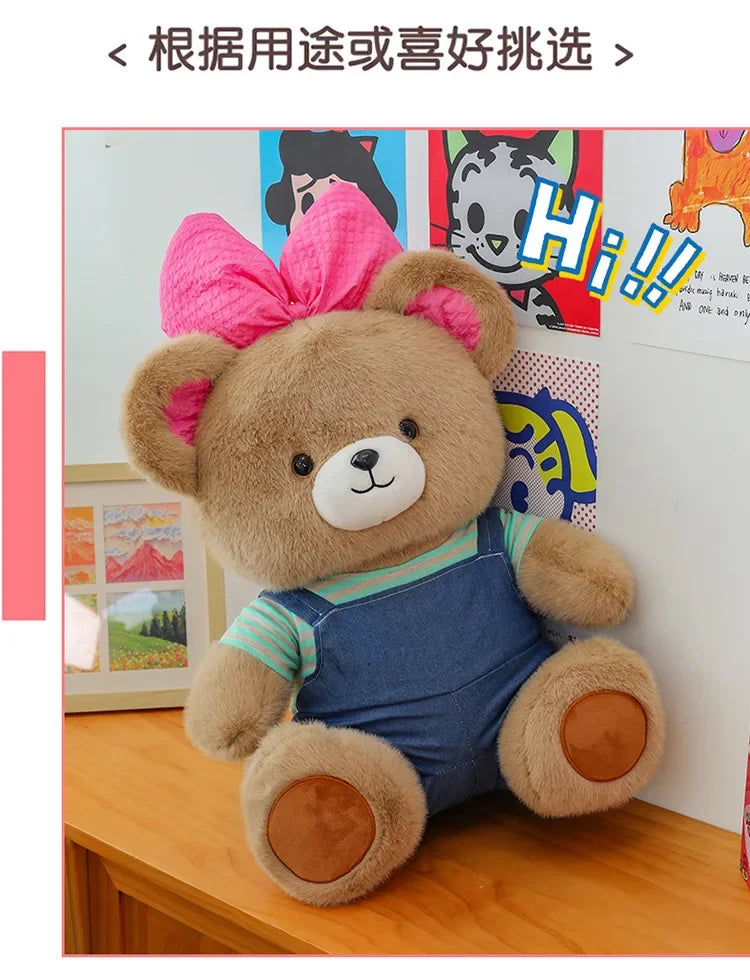 Cute Classic Butterfly Feifei Bear Plush Toys Kawaii Bow Tie Bear Plushie Pillow Stuffed Soft Dolls for Kids Girls Lover Gifts