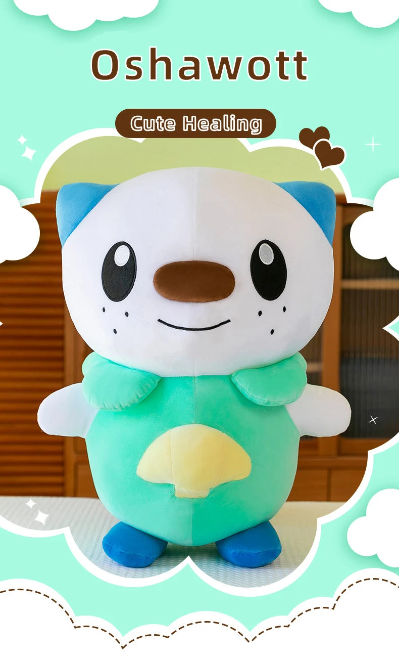 35/80cm Oshawott Pokemon Plush Toys Large Anime Doll Cute Pillow Cartoon Samurot Pokémon Plushie Stuffed Gift for Kids Christmas