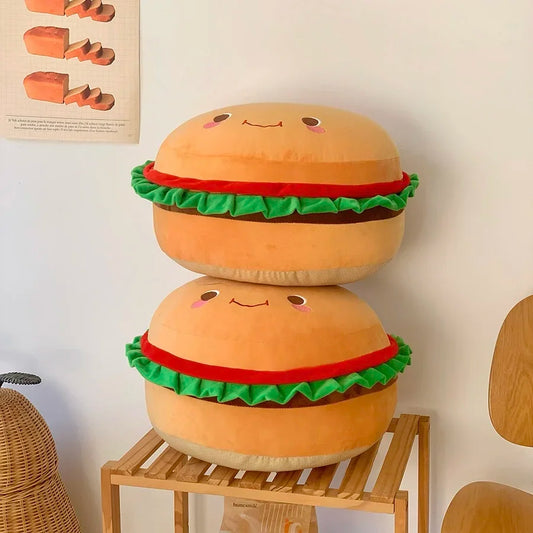 Comfortable Hamburger Seat Cushion Chair Sofa Back Cushion Thickened Sitting Cushion Floor Throw Pillow Room Decor Non-slip
