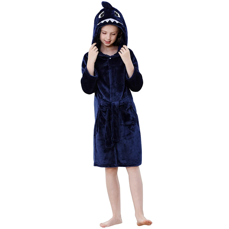 Kids Bath Robe Boys Clothes 2025 Winter Pajamas Warm Child Loungewear Toddler Girls Bathrobe 3 to 4 5 6 7 8 9 10 11 12 13 Years