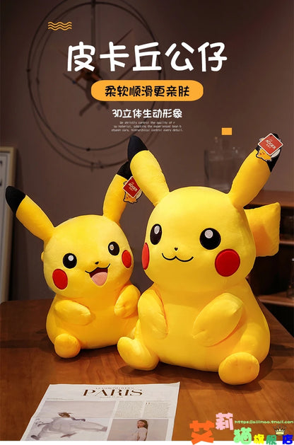 55/62/80CM Big Size Pokémon Pikachu Plushies Cartoon Anime Peluche Kawaii Ornament Stuffed Comfortable Soft Doll Children Gift