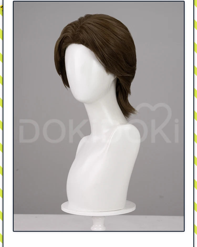 IN STOCK Jimmy Curly Wig Game Mouthwashing Cosplay DokiDoki Men 35cm Short Hair Jimmy Cosplay Free Wig Cap