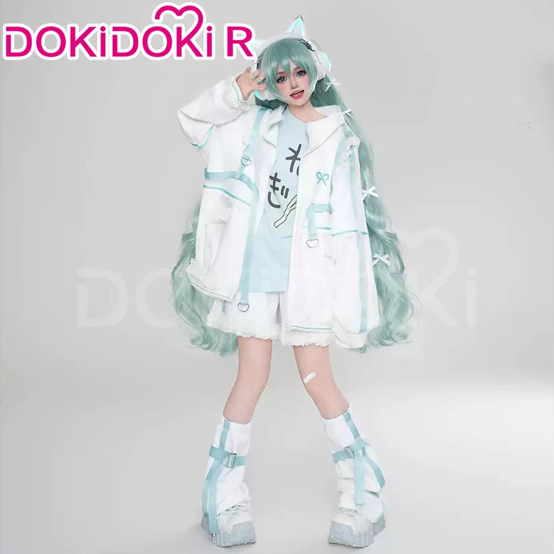 Rinn Mikuu Cosplay Costume DokiDoki-R Mikku Rinn Cosplay Women Cute Black Green Costume Set Mikuu Rinn Cosplay