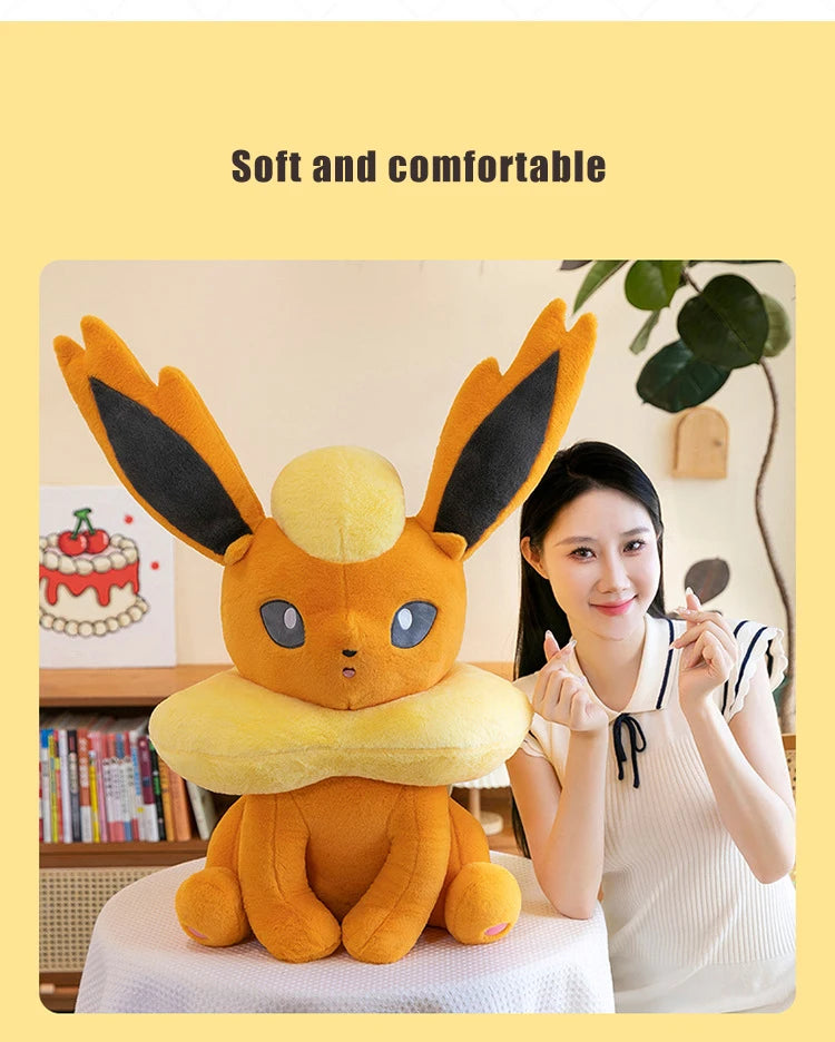 45/80cm Flareon Pokemon Plush Toys Large Anime Doll Cute Pillow Cartoon Giant Pokémon Plushie Stuffed Gift for Kids Christmas