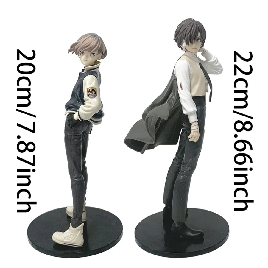 22cm Bungou Stray Dogs Anime Figure Youth Dazai Osamu Action Figure Nakahara Chuuya Figurine PVC Collection Model Doll Toys
