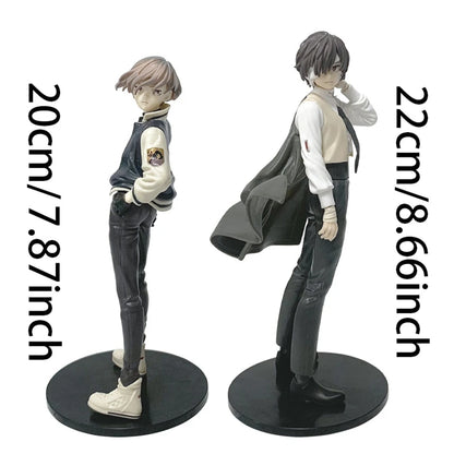22cm Bungou Stray Dogs Anime Figure Youth Dazai Osamu Action Figure Nakahara Chuuya Figurine PVC Collection Model Doll Toys
