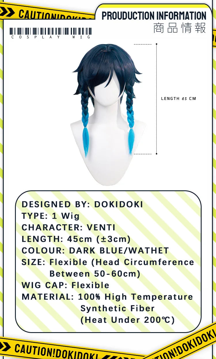 IN STOCK Venti Doujin Cosplay Costume Game Genshin Impact Cosplay DokiDoki-SR Venti Barbatos Cosplay Wig Genshin Impact Costume