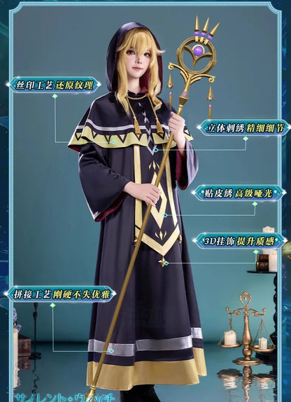 Anime Silent Witch Monica Everett Cosplay Costume Magic Robe Seven Sages Uniform Halloween Party for Women Girls Carnival Outfit
