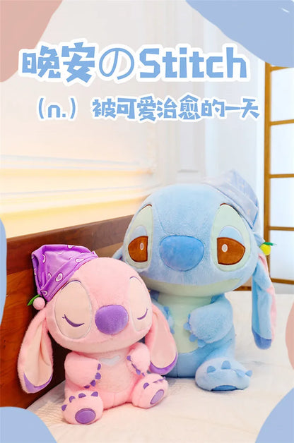 80cm Large Big Size Disney Stitch Sleeping Cute Anime Plush Stuffed Doll Room Plushies Pillow Ornaments Children's Holiday Gifts
