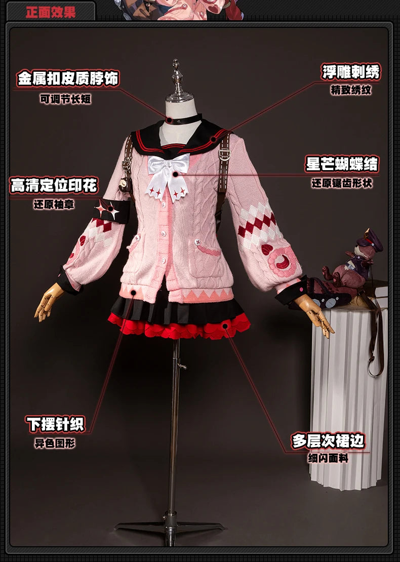 Zenless Zone Zero Ukinami Yuzuha Cosplay Costume Wig Skirt Sweater Uniform Headwear Spook Shack Halloween Party for Women Girls