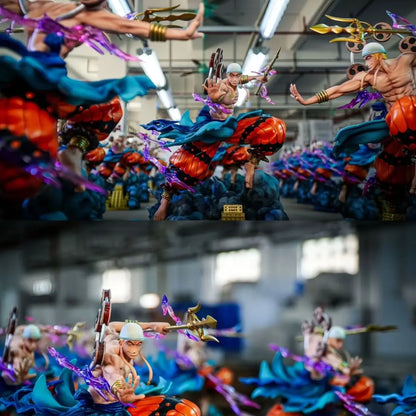 New 28cm One Piece Anime Figure Thor Enel Gk Figurine Oversized Manga Statue Action Model Doll Collectible Ornaments Kids Gifts