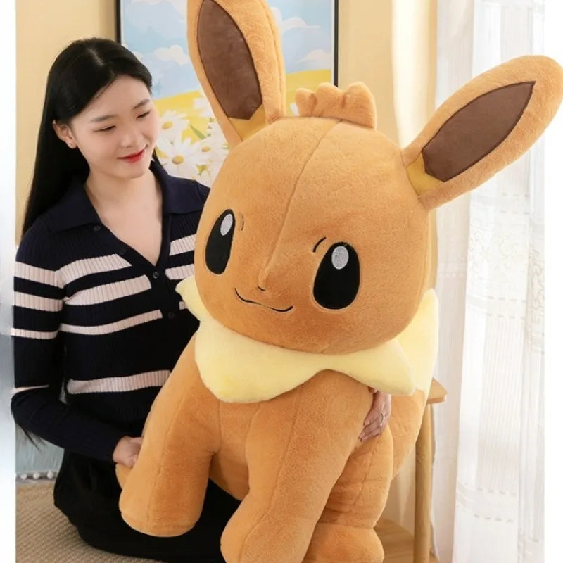 100CM Big Size Pokémon Eevee Plushies Cartoon Anime Peluche Kawaii Comfortable Soft Doll Pillow Cushion Children's Toys Gift