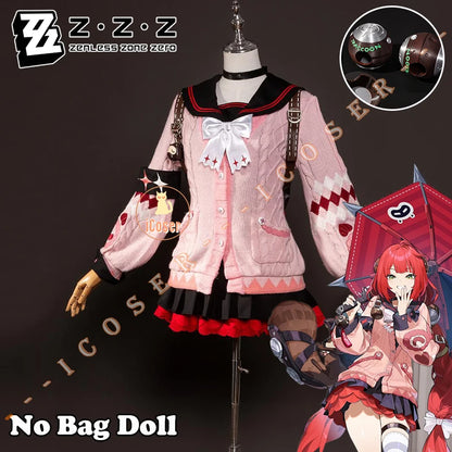Zenless Zone Zero Ukinami Yuzuha Cosplay Costume Wig Skirt Sweater Uniform Headwear Spook Shack Halloween Party for Women Girls